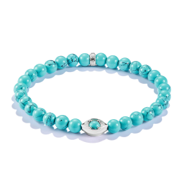 Armband Türkis Beads Auge Elyndra Silber