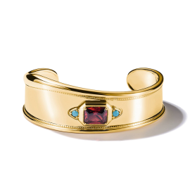 Armreif Roter Zirkoniastein Elyndra 18k Vergoldung