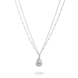 Kette Doppelkette Zirkonia Elyndra-Auge Silber