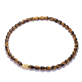Kette Tigeraugen Beads Elyndra 18k Vergoldung