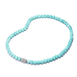 Kette Türkise Amazonit-Beads Elyndra Silber