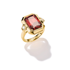 Ring Roter Zirkoniastein Elyndra 18k Vergoldung