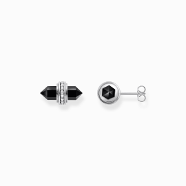 Ohrstecker mit schwarzem Onyx Kristall Silber