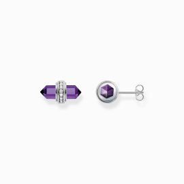 Ohrstecker mit violettem Onyx Kristall Silber