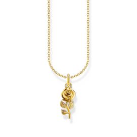 Kette mit Rosen-Anhänger vergoldet